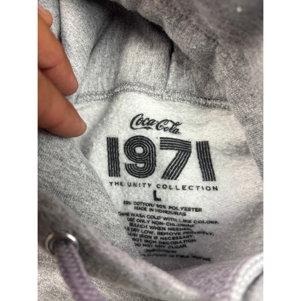 Coca-Cola Hoodie Mens L Gray 1971 Unity Collection Perfect Harmony Graphic - Picture 2 of 9